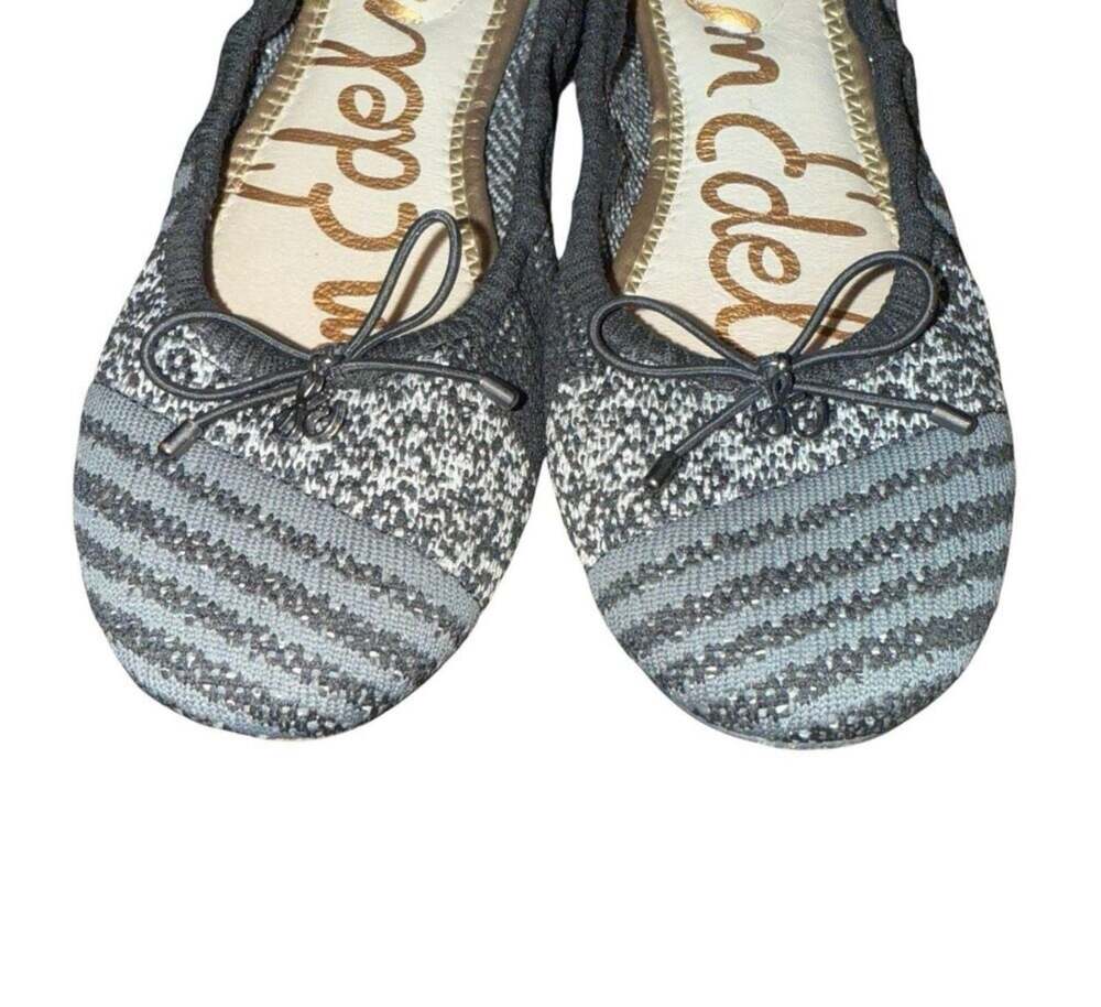 Sam Edelman Felicia Knit Ballet Flats Grey Black Size 6 - Picture 2 of 9